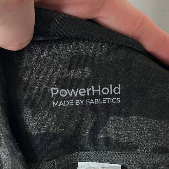 Power Hold by Fabletics Women's Athletic Leggings S Green Camo Print Mesh Insert - Picture 7 of 9